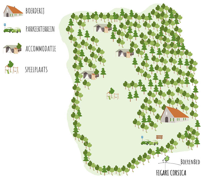 Boerencamping Figari Corsica plattegrond